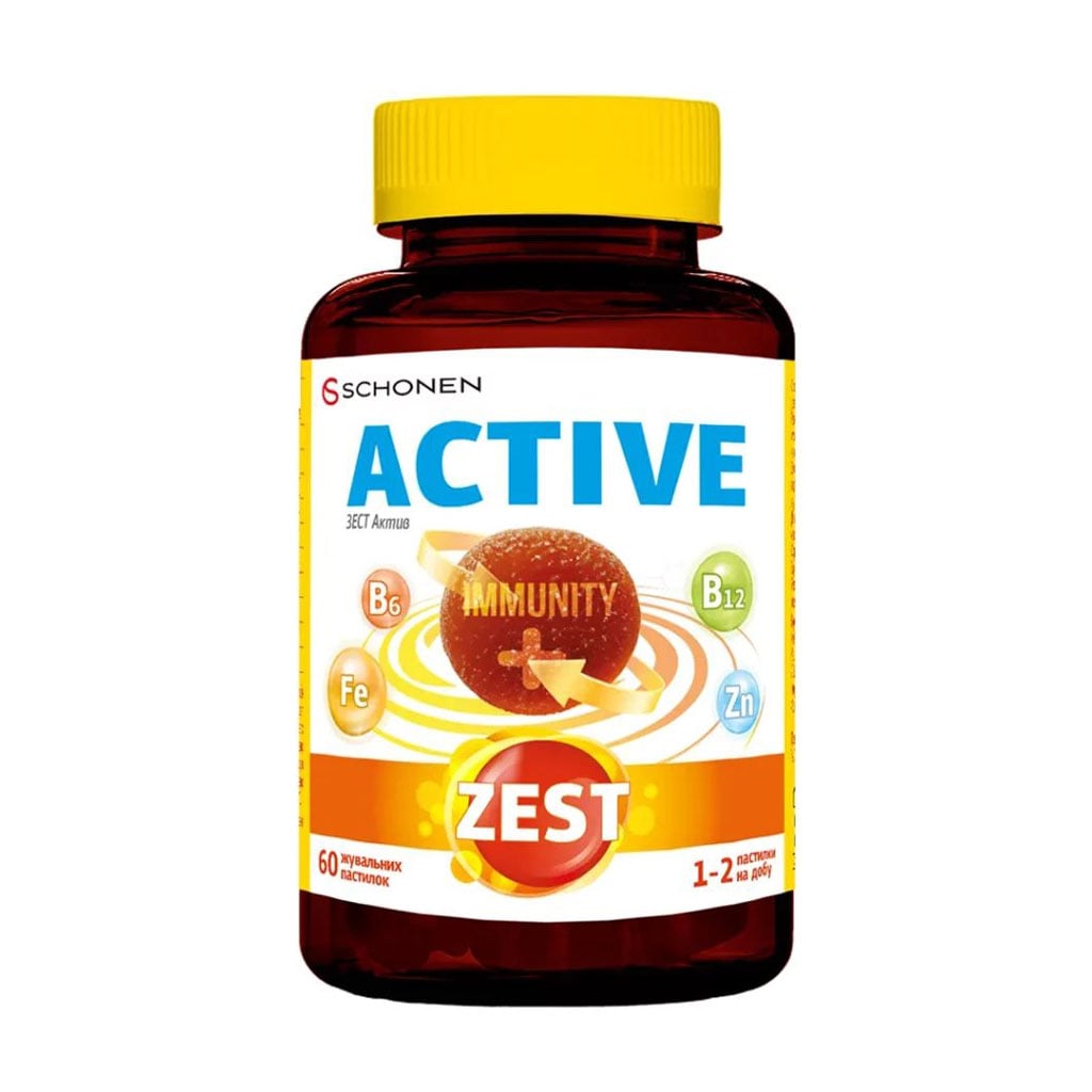 Вітамінно-мінеральний комплекс Schonen Zest Active Immunity, 60 жувальних пастилок